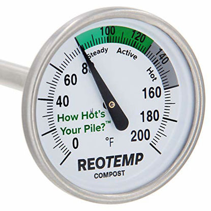 Picture of REOTEMP Backyard Compost Thermometer - with PDF Composting Guide (Fahrenheit) (20 Inch Stem)