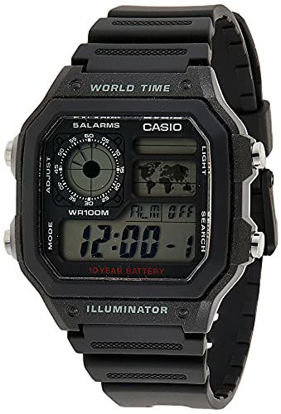 Picture of Casio Men's Classic Japanese-Quartz Watch with Resin Strap, Black, 21 (Model: AE1200WH-1A)