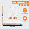Picture of MEKKAPRO Extra-Large King Mosquito Bed Net, Made for King Queen and Twin, Two Openings Netting | Bed Canopy Curtains, White Mosquito Netting