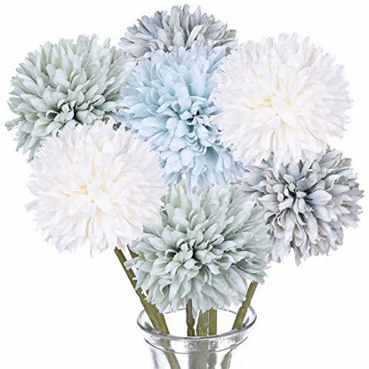 Picture of DearHouse Artificial Flowers, 7 Pcs Fake Flowers Silk Artificial Hydrangea Bridal Wedding Bouquet for Home Garden Party Wedding Decoration ,Multicolor