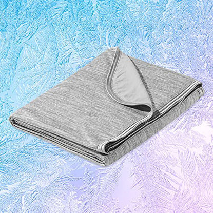 Picture of Marchpower Cooling Blanket with Japanese Arc-Chill Cooling Fiber Q-Max>0.43 - Lightweight Chill Blanket Keep Cooling for Hot Sleeper and Night Sweats - Bed Couch Travel Cold Throw - Machine Washable