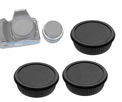 Picture of (3-Pack) Rear Lens Cap for Pentax K Mount, PK Lens Cap, Kmount Lens Rear Cover, PK Camera Body Cap for Pentax K K-70 K-1 K-3 II K-S2 K-S1 K-3 K-50 K-30 K-5 IIs K-5 II K-5 K-500 K-50 K-30 K-x K-7 K-m
