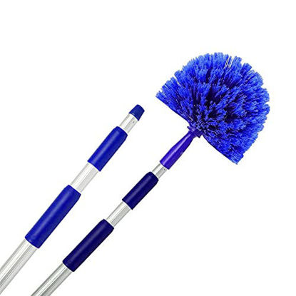 Picture of Cobweb Duster, Extendable Reach 20 feet, Ceiling Fan Duster | 3-Stage Aluminum Telescoping Pole | Medium Stiff Bristles | Long Handle Webster Duster For Cleaning | U.S Duster Co.
