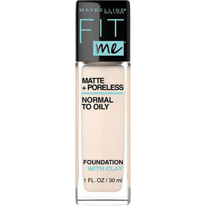 Picture of Maybelline Fit Me Matte + Poreless Liquid Foundation Makeup, Fair Porcelain, 1 fl; oz; Oil-Free Foundation