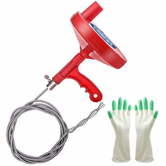 Drainsoon Auger 25 Ft with Gloves, Plumbing Snake Drain Auger Hair Clog  Remover, Heavy Duty Pipe Drain Clog Remover for Bathtub Drain, Bathroom  Sink