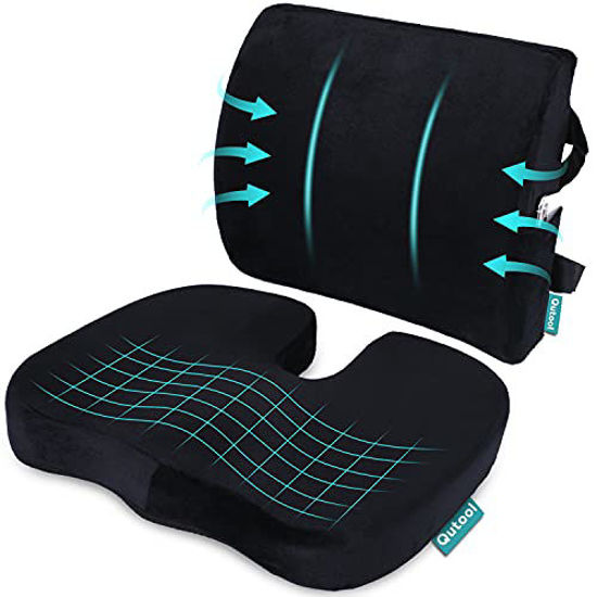 Trobo Seat Cushion, Car Pillow for Driving Seat to Improve Sciatica, Coccyx, Hip and Tailbone Pain, Ergonomic Memory Foam Chair Pad for Lower Back