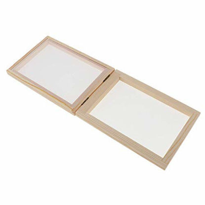 Picture of Wooden Paper Making Papermaking Mould Deckle Screen Printing Frame for DIY Paper Craft Tool Dried Flower Handcraft