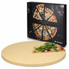 Picture of Navaris XL Pizza Stone for Baking - Cordierite Pizza Stone Plate for BBQ Grill Oven - Cook and Serve Pizza Bread Cheese - Round, 12 x 0.6 Inches
