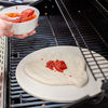 Picture of Navaris XL Pizza Stone for Baking - Cordierite Pizza Stone Plate for BBQ Grill Oven - Cook and Serve Pizza Bread Cheese - Round, 12 x 0.6 Inches