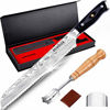 Picture of MOSFiATA Bread Knife 8 Ultra Sharp Serrated Knife, German High Carbon Stainless Steel EN1.4116 Bread Slicer with Bread Lame, Micarta Handle, Durable Bread Cutting Knife for Bread, Cake, Bagels