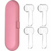 Picture of Electric Toothbrush Travel Case for Oral-B Toothbrushes - 4 Pcs Toothbrush Head Covers Compatible with Oral B Electric Toothbrush Heads (Pink)