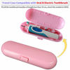 Picture of Electric Toothbrush Travel Case for Oral-B Toothbrushes - 4 Pcs Toothbrush Head Covers Compatible with Oral B Electric Toothbrush Heads (Pink)