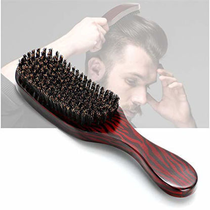 Picture of Boar Bristle Hair Brush, Natural Hair Brush, Paddle Hair Brush Wave Brush for Women Men Long Short Thick Thin Curly Frizzy All Hair Types, Reducing Hair Breakage and Frizz No More