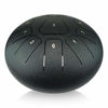 Picture of 12 inches Steel Tongue Drum Black 11 Notes,C Major,with Padded Drum Bag and Couple of Mallets, peaceful sound