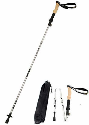 Picture of A ALAFEN Aluminum Collapsible Ultralight Travel Trekking Hiking Pole for Men and Women