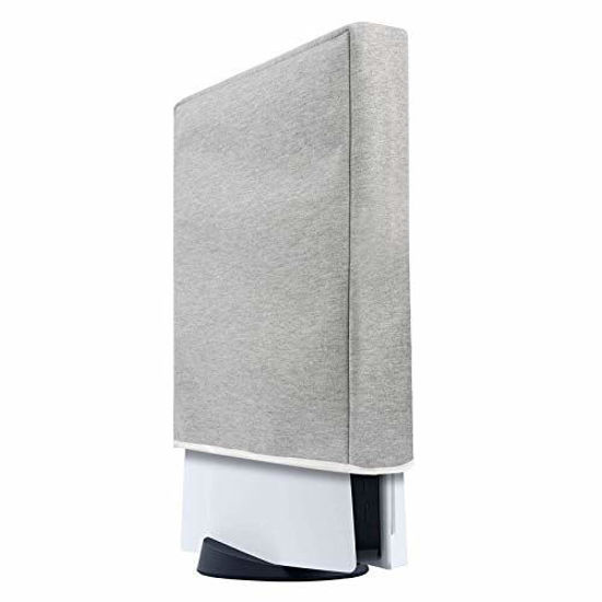 Picture of PS5 Console Dust Cover PS5 Dust Protector Custom Designed for Playstation 5 Console Disc Edition & Digital Edition with Thick Cotton Precision Cut Easy Access Cable Port