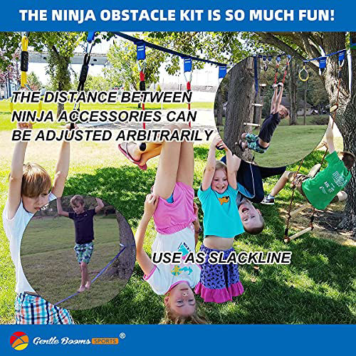 GetUSCart- Ninja Warrior Line Obstacle Course for Kids Outside-2×56ft ...