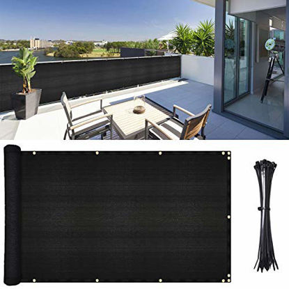 Picture of DearHouse Balcony Privacy Screen Cover, 3.5ft x16.5ft Privacy Screen Balcony Shield for Porch Deck Outdoor Backyard Patio Balconys, Includes 35 pc Cable Ties