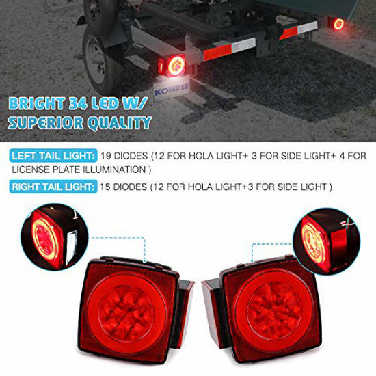 Cyfie LED Trailer Lights Kit, 12V Super Bright Trailer Lights With 25ft