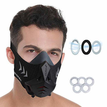 Picture of FDBRO Sports Mask 12 Breathing Levels Pro Workout Mask for Training Fitness,Running,Resistance,Cardio,Endurance Mask for Fitness Training Sport Mask (Black, M)