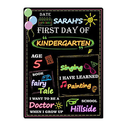 Picture of Supoice First Day of School Chalkboard Wood Back to School Signs 10 x 14 Inch Photo Prop for Boys, Girls, Easy Clean School Signs for Kids First Day