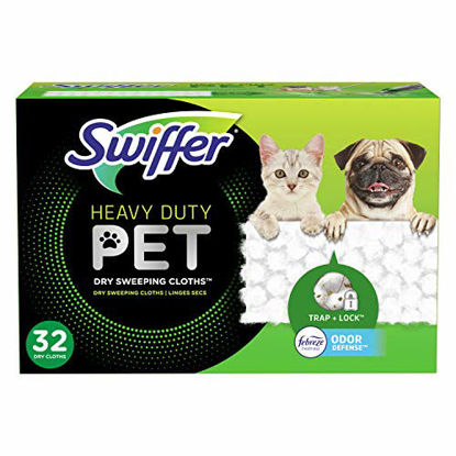Picture of Swiffer Sweeper Pet, Heavy Duty Dry Sweeping Cloth Refills with Febreze Odor Defense, 32 Count