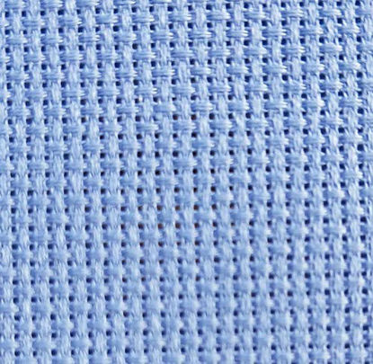 Picture of 19" x 28" 14CT Counted Cotton Aida Cloth Cross Stitch Fabric (Light Blue)