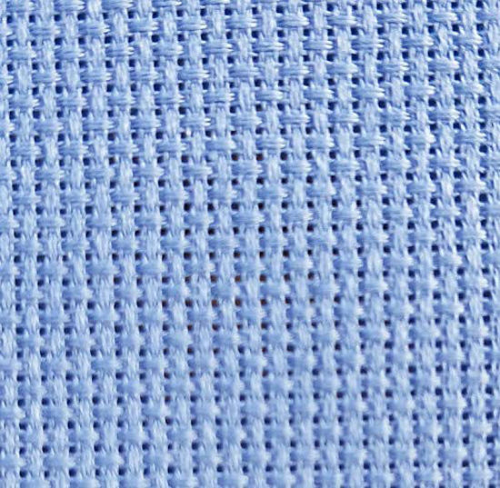 Picture of 19" x 28" 14CT Counted Cotton Aida Cloth Cross Stitch Fabric (Light Blue)