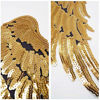 Picture of LOVEINUSA Sequin Wings Set,1 Pair of Wings Sequins Patches Gold Angel Wings Wing Applique Iron On Wings Chanel Patches for Clothes Jackets Jeans Dress Hat DIY Accessory