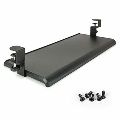 Picture of EHO Clamp-On Under Desk Keyboard Tray Underdesk Extender Table Attachment - Large Size, 27.5" x 12.25" for Work from Home Office Accessories