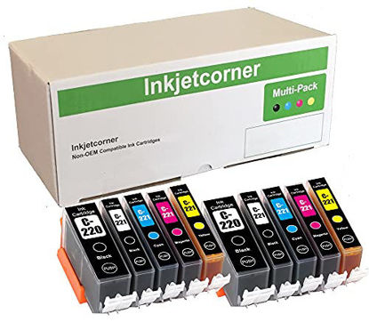 Picture of Inkjetcorner Compatible Ink Cartridges Replacement for PGI-220 CLI-221 for use with iP3600 iP4600 MP560 MP640 MX860 MX870 (10 Pack)
