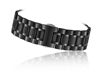 Picture of 21mm Men's High-end Black Solid Stainless Steel Watch Bands Replacements with Both Curved and Straight Ends