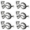 Picture of 50th Birthday Glasses - Number Crystal Frame, Party Favors, Wedding, Funny Costume Sunglasses, Novelty Eyewear Celebration Decoration for Kids and Adults 6 Pack (50)