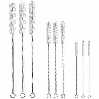 Picture of Hiware Drinking Straw Cleaner Brush Kit - (3-Size) 9-Piece Extra Long Pipe Cleaners, Straw Cleaning Brush for Tumbler, Sippy Cup, Bottle and Tube