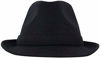 Picture of ALL IN ONE CART Mens Classic Manhattan Structured Gangster Trilby Fedora Hat Short Brim Panama Hat,Black,One Size