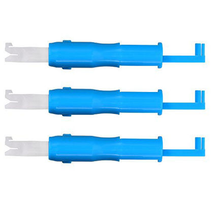 Picture of Hicarer 3 Pieces Sewing Needle Inserter Automatic Needle Threader Needle Threading Tool for Sewing Machine (Blue and White)