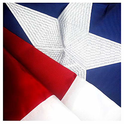 Picture of VSVO Texas Flag 3x5 ft - Durable 240D Oxford Nylon Outdoor TX Flags - Embroidered Stars, Sewn Stripes, Brass Grommets Outside US Flags.