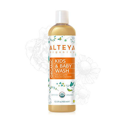 Picture of Alteya Organics Kids & Baby Wash USDA Certified Organic Baby Care, 13.5 Fl Oz/400 ml Mild and Gentle Cleanser and Shampoo
