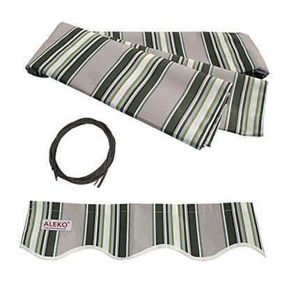 Picture of ALEKO FAB20X10MSTRGR58 Retractable Awning Fabric Replacement 20 x 10 Feet Multi-Stripe Green