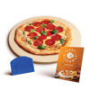 Picture of Cast Elegance Theramite Durable Pizza and Baking Stone for Oven and Grill, Includes Recipe E-Book & Cleaning Scraper, 14 inch Round, 5/8th inch Thick, Circular Design