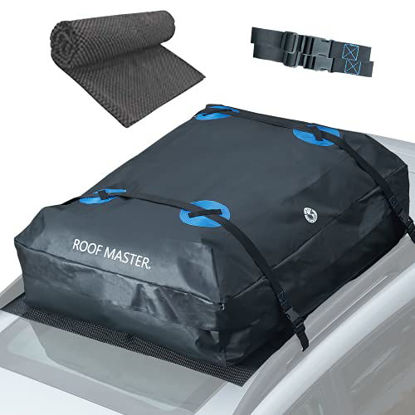Picture of P.I. AUTO STORE Rooftop Cargo Carrier - 16 Cubic Foot, Waterproof Car Roof Bag and Protective Mat - Storage Carriers for Vehicles with or Without Roof Racks