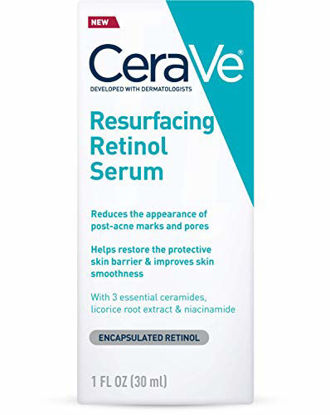 Picture of CeraVe Retinol Serum for Post-Acne Marks and Skin Texture | Pore Refining, Resurfacing, Brightening Facial Serum with Retinol | 1 Oz