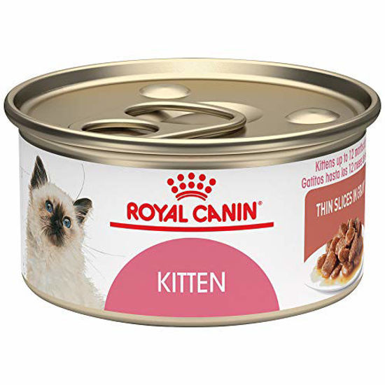Picture of Royal Canin Feline Health Nutrition Kitten Thin Slices in Gravy Canned Cat Food, 3 oz can