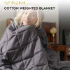 Picture of YnM Weighted Blanket - Heavy 100% Oeko-Tex Certified Cotton Material with Premium Glass Beads (Dark Grey, 48''x72'' 15lbs), Suit for One Person(~140lb) Use on Twin/Full Bed 