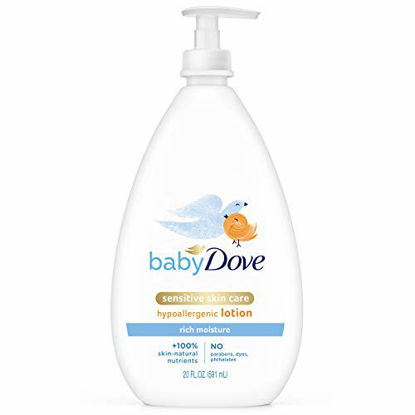 Picture of Baby Dove Sensitive Skin Care Body Lotion For Delicate Baby Skin Rich Moisture With 24-Hour Moisturizer, 20 fl oz (Package May Vary)