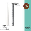 Picture of bolsius White Dinner Candles - Burning 7.5 Hours â Smokeless 10-inch Tall Burning Candles for Wedding, Holiday, Ceremonies and Home Decoration - Pack of 30 Household Dripless Candles