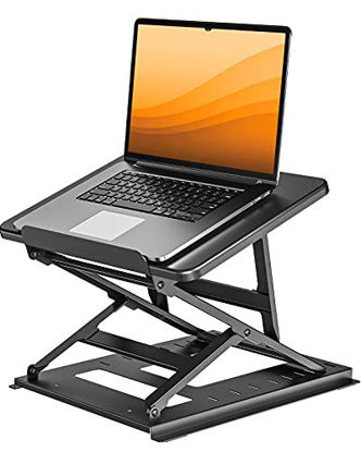 Picture of HUANUO Adjustable Laptop Stand for Desk, Adjustable Height Laptop Riser - Easy to Sit or Stand with 9 Adjustable Angles, Portable Computer Stand Reduces Neck Pain, Fits 15.6 Inch Laptop & Notebook