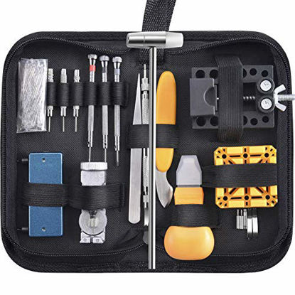 Picture of Paxcoo 168 Pcs Watch Repair Tools Kit Professional Watch Opener Spring Bar Tool Watch Band Link Pin Back Remover Tool with Carrying Case