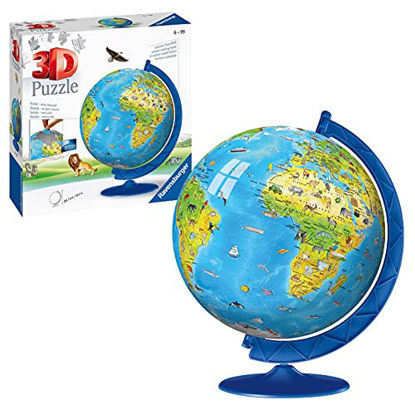 Picture of Ravensburger Children's World Globe 180 Piece 3D Jigsaw Puzzle for Kids and Adults - Easy Click Technology Means Pieces Fit Together Perfectly