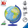 Picture of Ravensburger Children's World Globe 180 Piece 3D Jigsaw Puzzle for Kids and Adults - Easy Click Technology Means Pieces Fit Together Perfectly